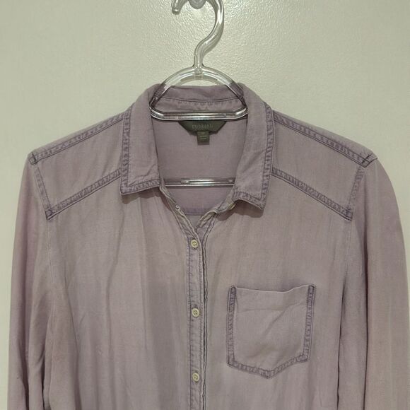 RUBBISH Nordstrom purple chambray long sleeve super soft button up shirt medium - Picture 3 of 6